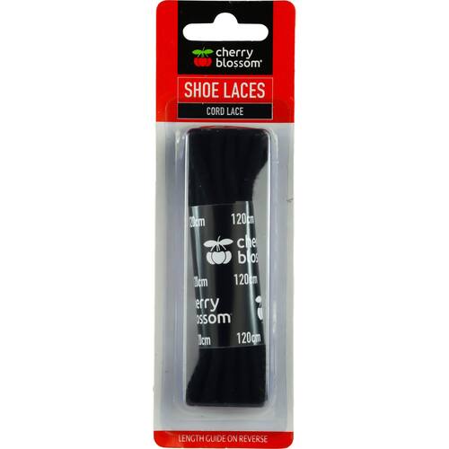 Cherry Blossom Shoe Laces Flat Black 120cm