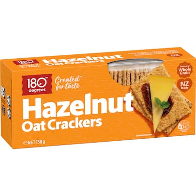 180 degrees crackers oat hazelnut