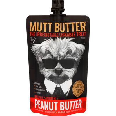 mutt butter dog treats peanut butter squeezy