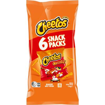cheetos multipack corn snacks crunchy cheese 114g