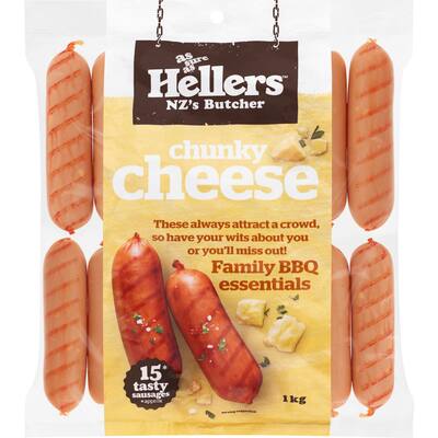 hellers sausages precooked chunky cheese