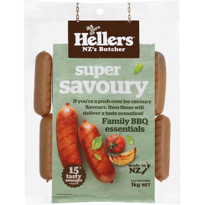 hellers sausages precooked super savoury