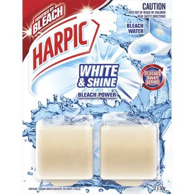 harpic toilet cleaner white & shine bleach in cistern block
