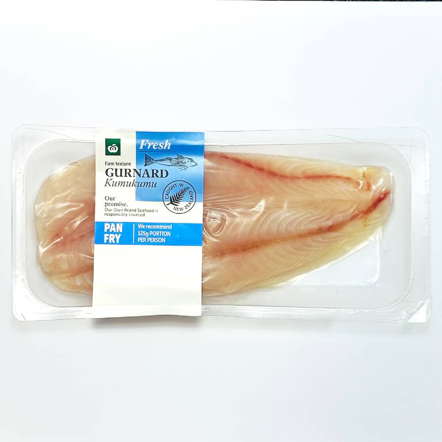 Woolworths Fresh Nz Fish Fillets Gurnard Skinned & Boned
