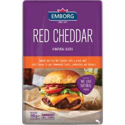 emborg cheese slices red cheddar