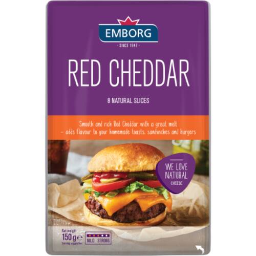Emborg Cheese Slices Red Cheddar