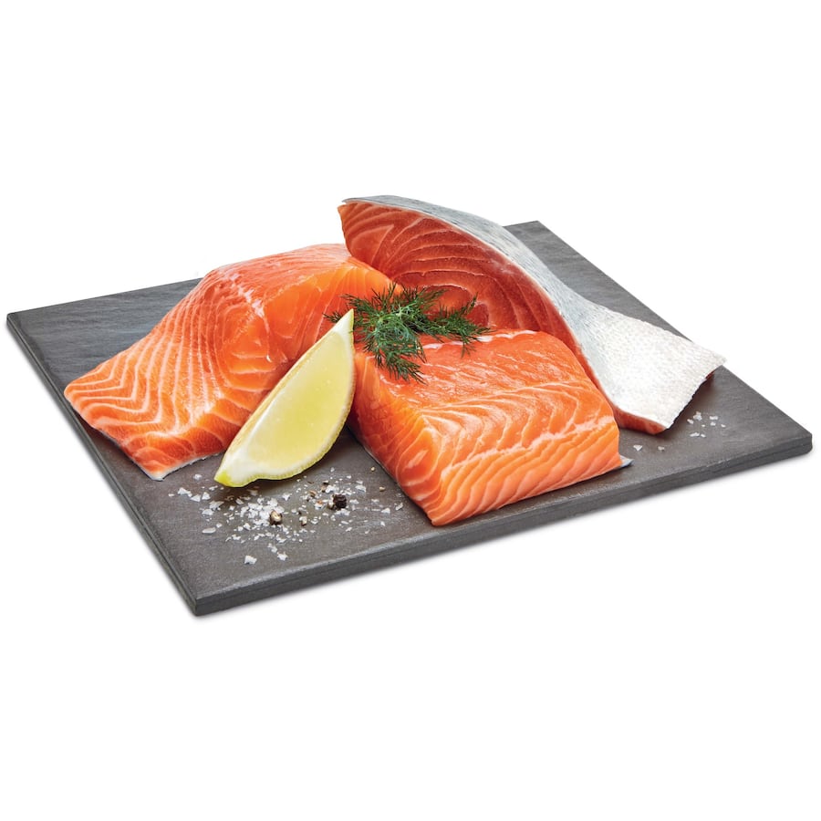 Woolworths Salmon Fillets Skin On And Bone In