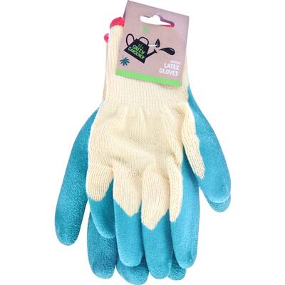 green gardener garden gloves green med latex knit