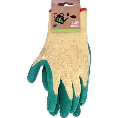 green gardener garden gloves green sml latex knit
