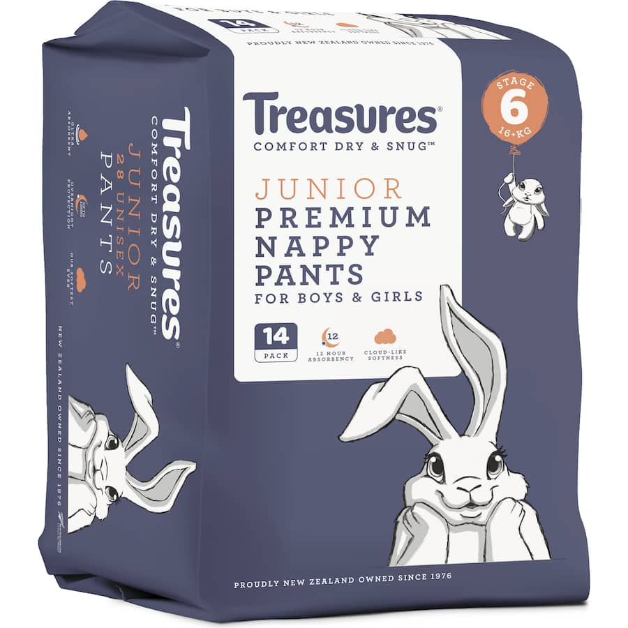 Treasures Nappy Pants Junior 16Kg+ Convenience