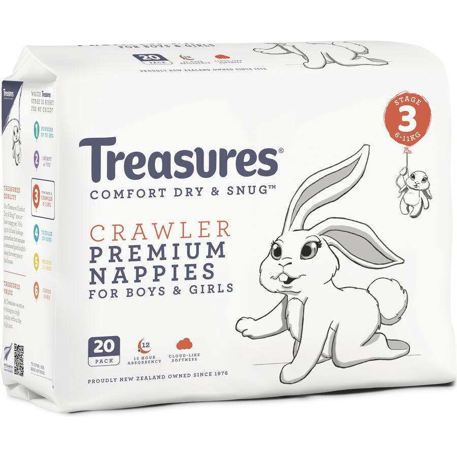 Treasures Nappies Crawler 6-11Kg Convenience
