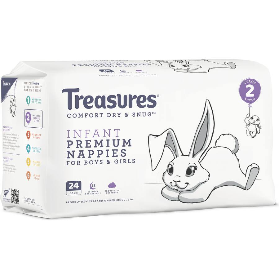 Treasures Nappies Infant 4-7Kg Convenience