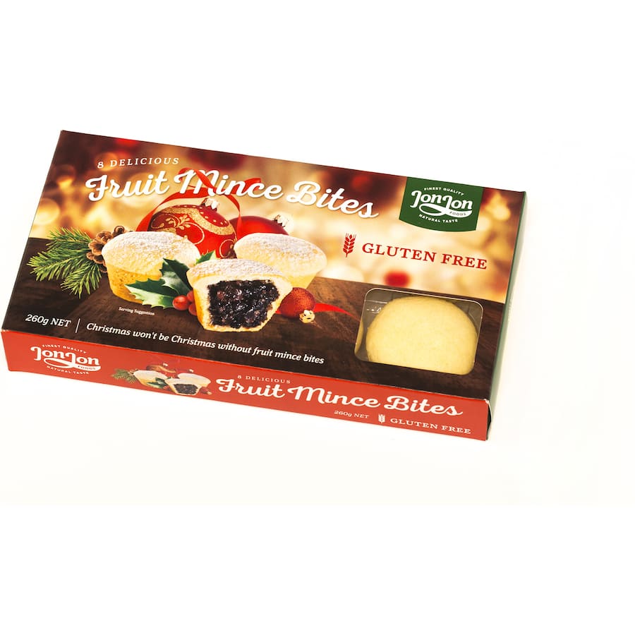 Jon Jon Christmas Tarts Fruit Mince Bites Gluten Free
