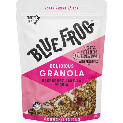 blue frog delicious granola raspberry & vanilla