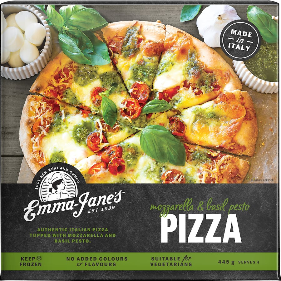 Emma Jane's Pizza Mozzarella & Basil Pesto