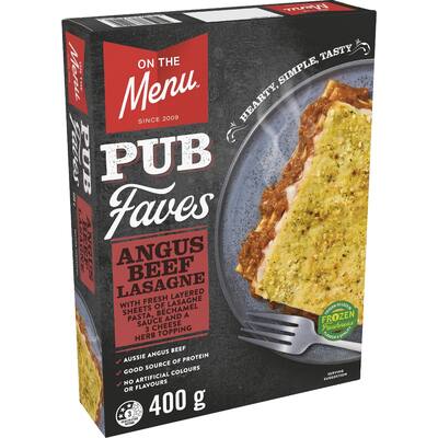on the menu angus beef lasagne