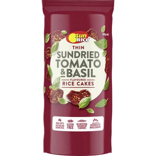 Sunrice Thin Rice Cakes Sundried Tomato & Basil