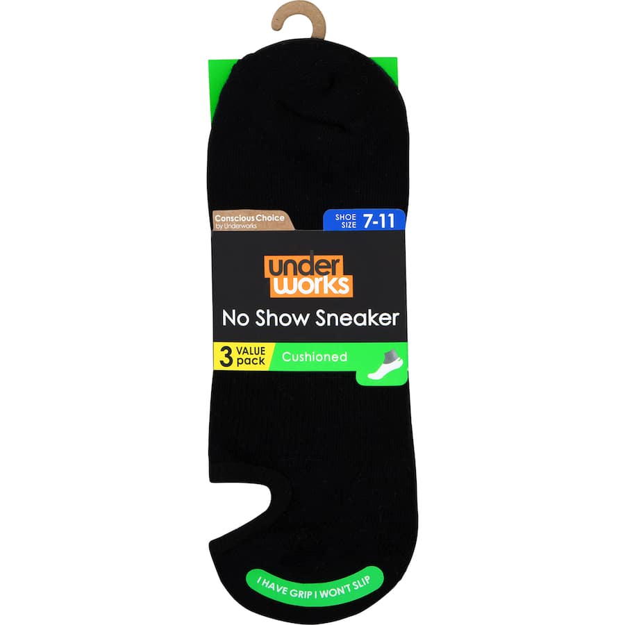 Underworks Mens Socks No Show Cushioned Socks 7-11