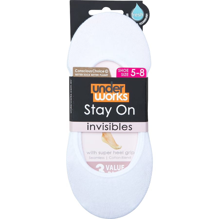 Underworks Ladies Socks Invisible Footlets Size 5-8