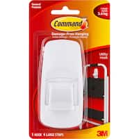 3m Command Hooks & Hangers Jumbo White Adhesive Hooks
