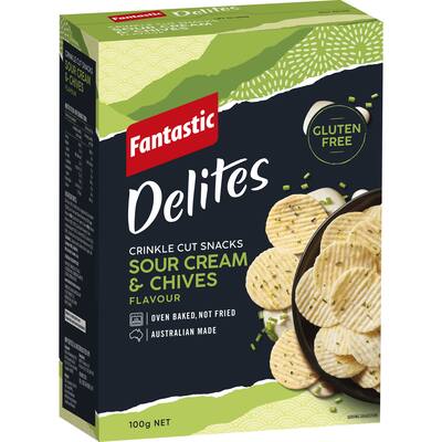 fantastic delites rice crackers sour cream & chives