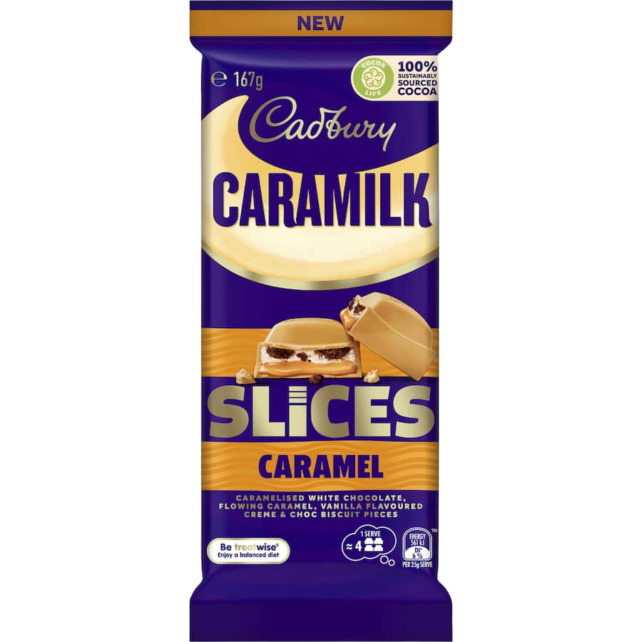 Cadbury Chocolate Caramilk Slices Caramel