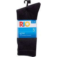Rio Mens Socks Sport Crew Black