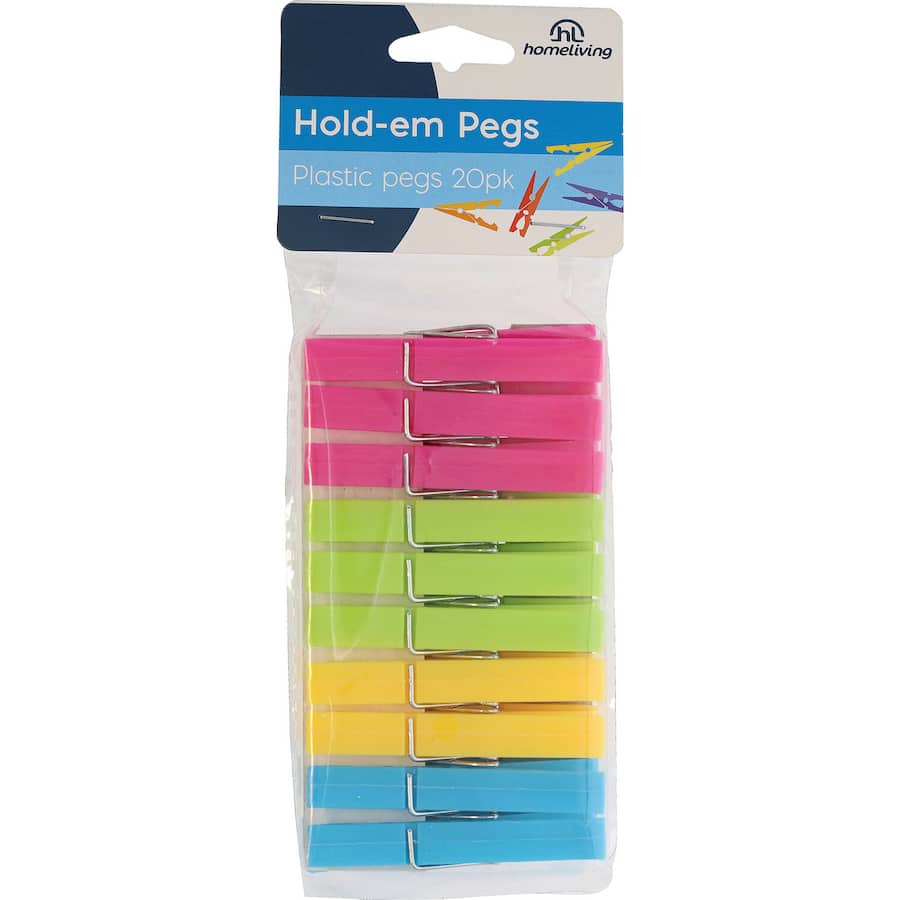 Home Living Hold-Em Clothes Pegs Plastic