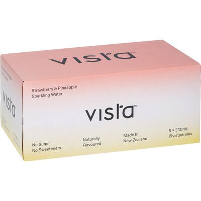 vista sparkling water strawberry pineapple 330ml