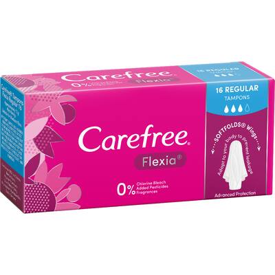 carefree flexia tampons regular