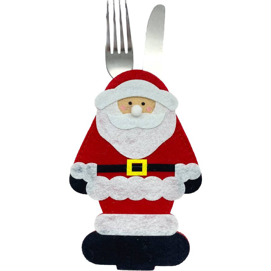 Woolworths Christmas Festive Cutlery Holder Santa Or Snowman