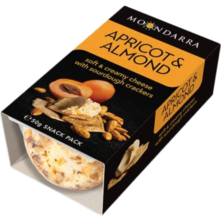 Moondarra Cream Cheese Snack Crackers, Apricot & Almond