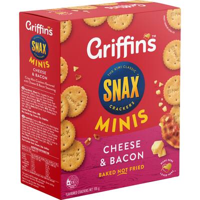 griffin's snax crackers cheese & bacon minis