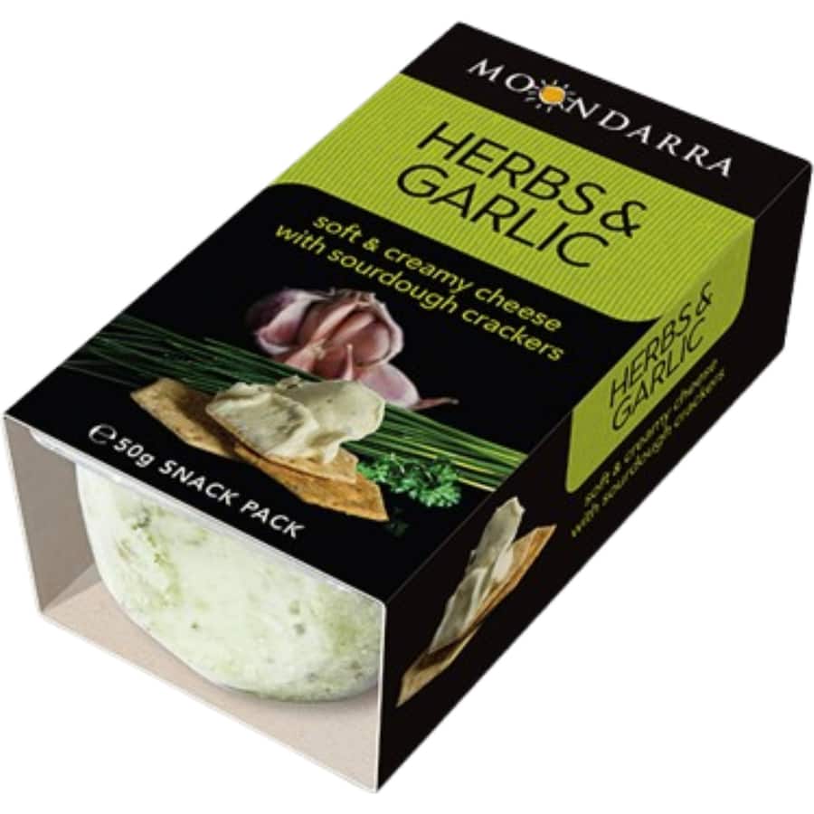 Moondarra Cream Cheese Snack Crackers, Herbs & Garlic