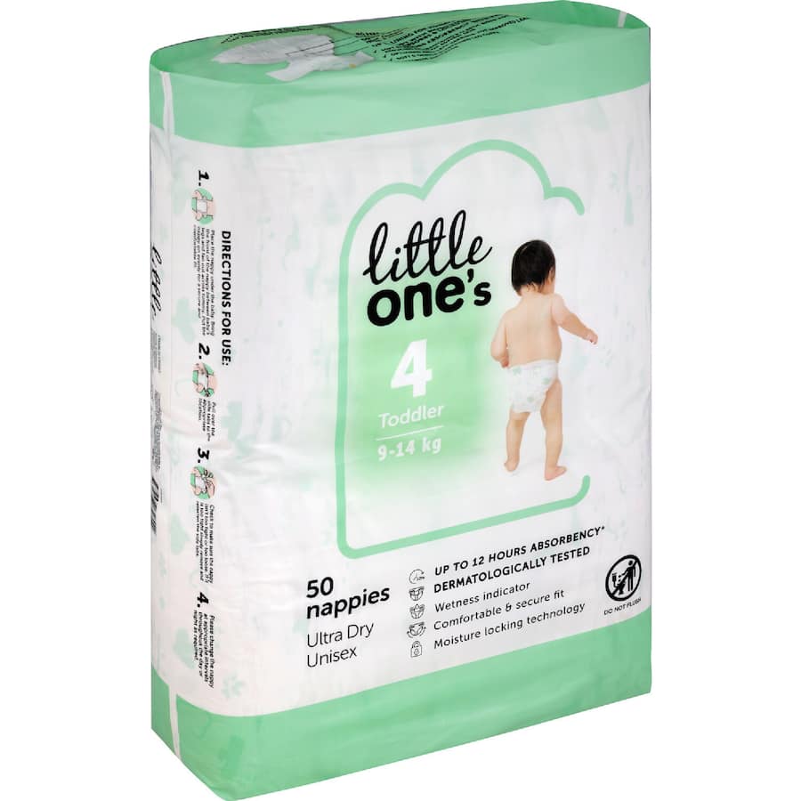 Little One's Bulk Nappies Toddler Boys & Girls 10-14Kg Size 4