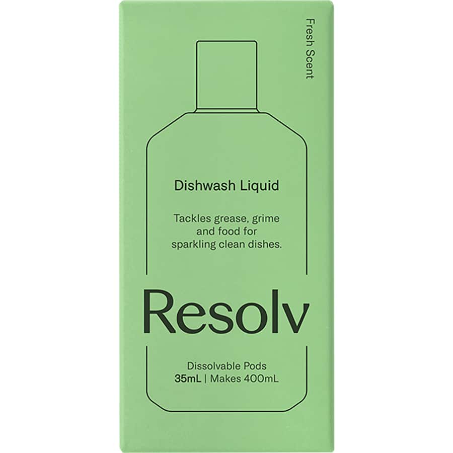 Resolv Dish Wash Liquid Pods Dissolvable Fresh Scent