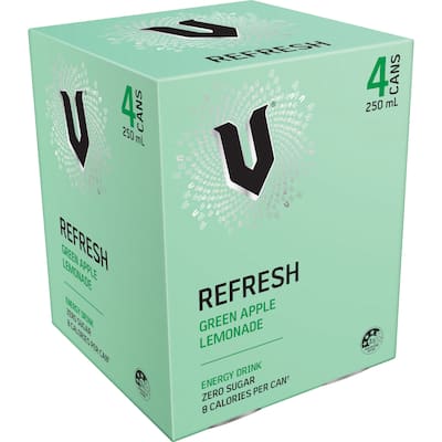 Sugar free energy drink refresh green apple lemonade