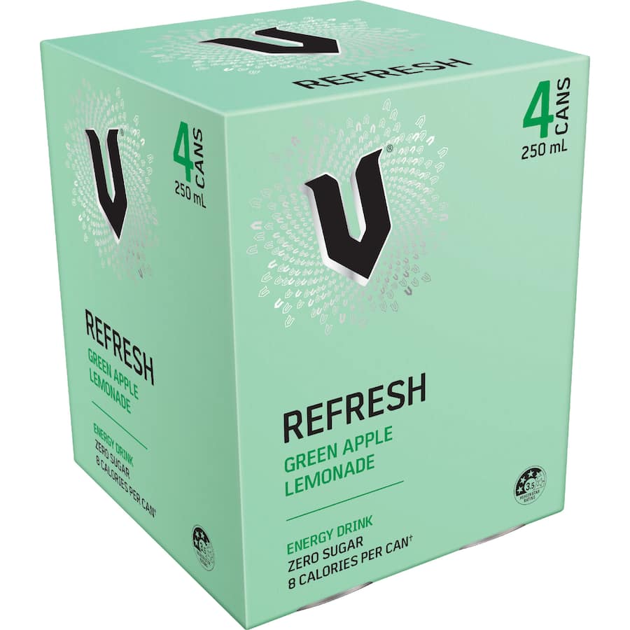 V Sugar Free Energy Drink Refresh Green Apple Lemonade
