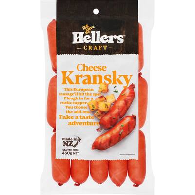 hellers sausages kransky cheese