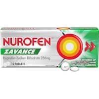 nurofen zavance ibuprofen 256mg fast pain relief tablets (12pk)