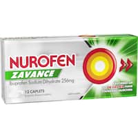 nurofen zavance ibuprofen 256mg fast pain relief caplets