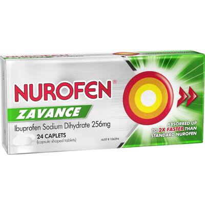 nurofen zavance ibuprofen 256mg fast pain relief caplets