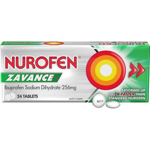 Nurofen Zavance Ibuprofen 256mg Fast Pain Relief Tablets
