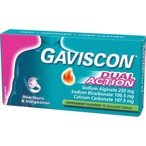 Gaviscon Dual Action Heartburn & Indigestion Relief Peppermint