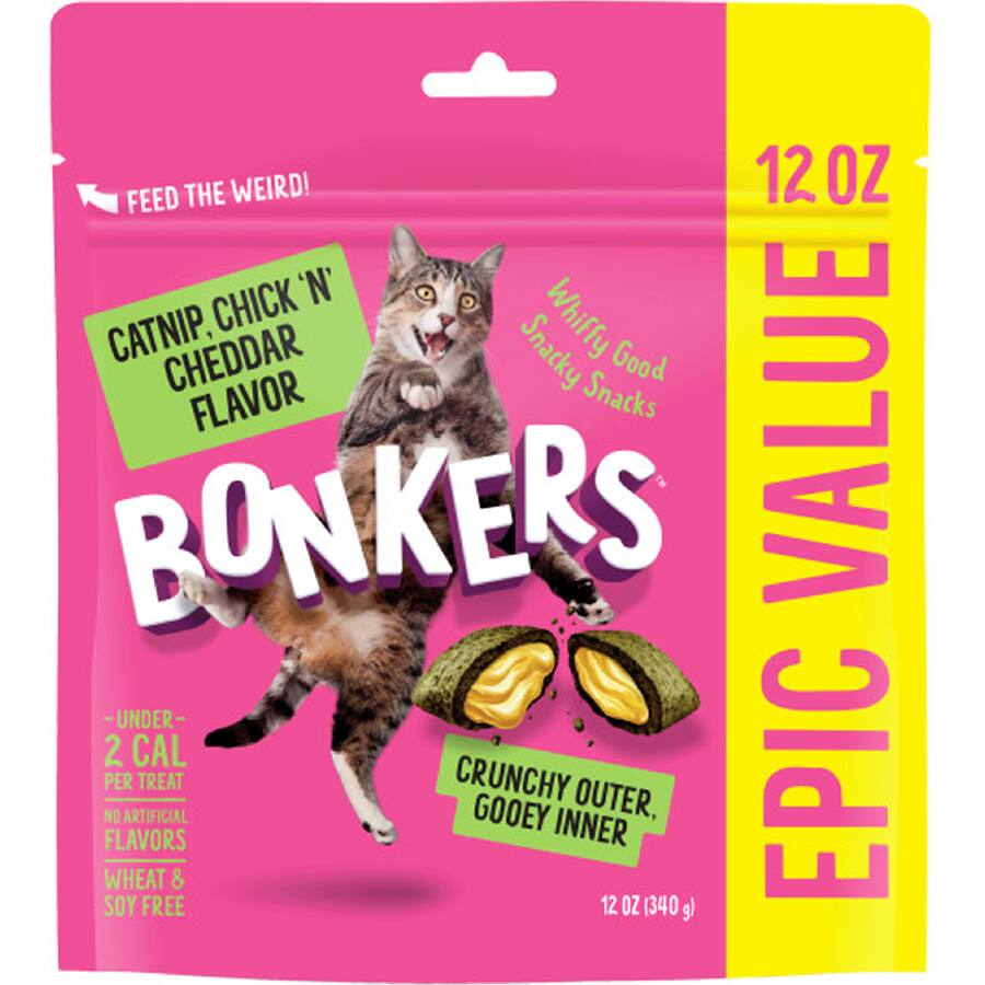 Bonkers Cat Treats Catnip, Chicken & Cheddar