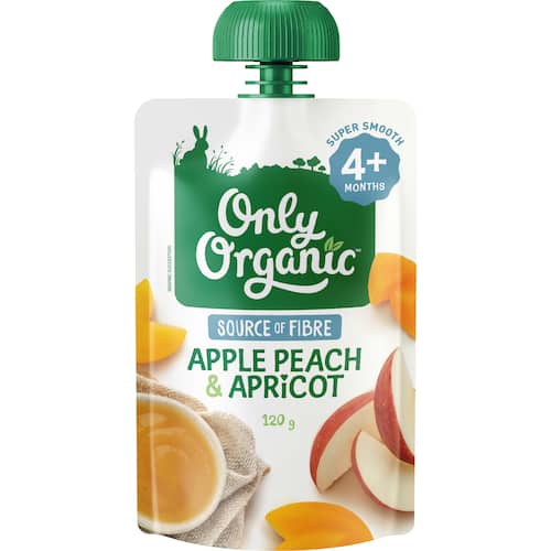 Only Organic Stage 1 Baby Food Apricot Peach & Apple