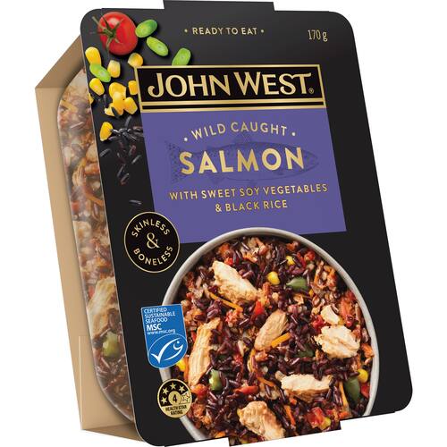John West Salmon Bowl Soy Veges & Black Rice