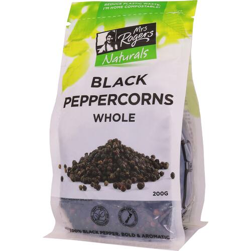 Mrs Rogers Naturals Peppercorns Black