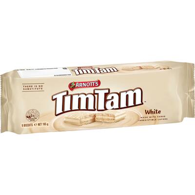 arnotts tim tam chocolate biscuits white