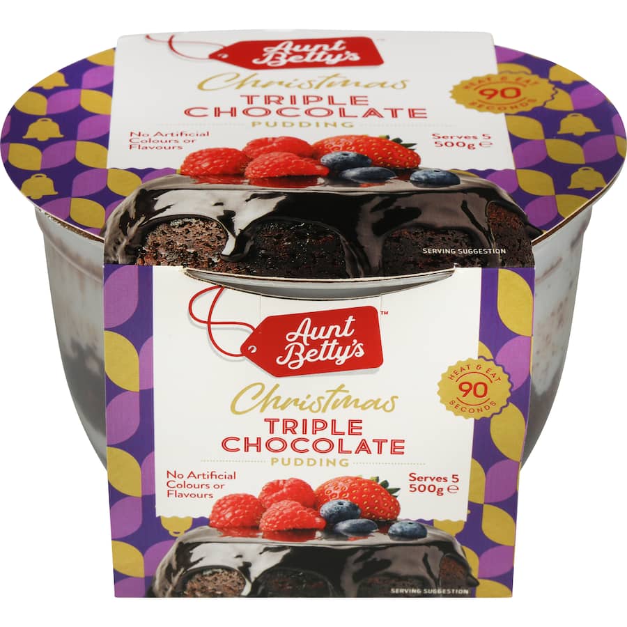 Aunt Bettys Christmas Pudding Triple Chocolate